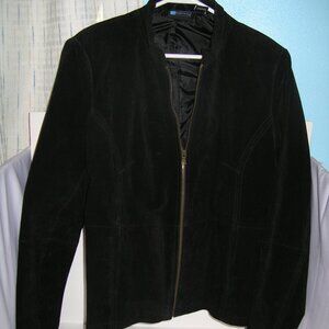 Women's Relativity 100% Genuine Black Suede Leather Jacket Women’s Sz XL Zip Up